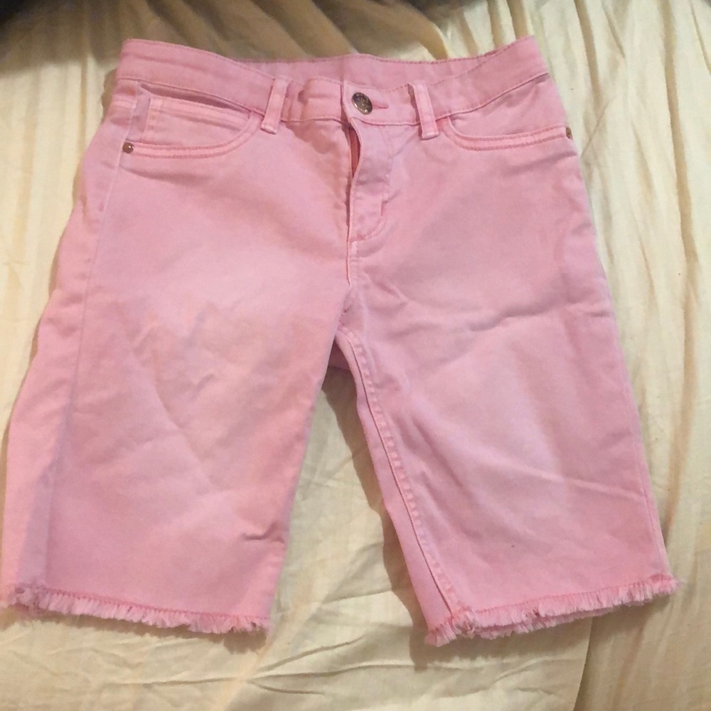 Girls pink jean shorts